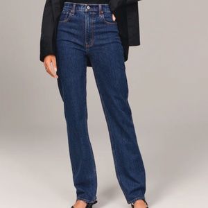 A&F Vintage Stretch Denim  Ultra High Rise 90s Straight Jean